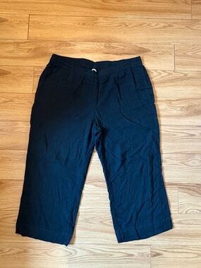 Abercrombie & Fitch Black Linen-Blend Pants